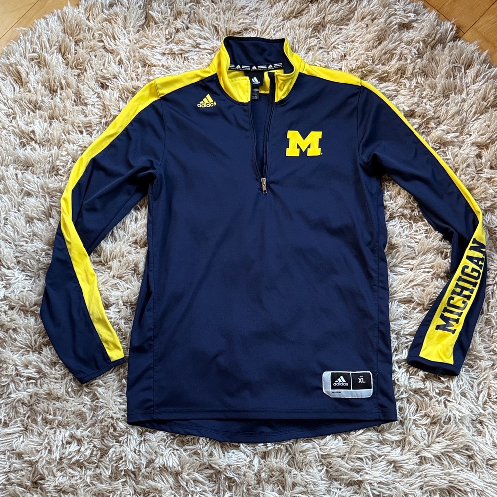 Adidas Maize and Blue university of Michigan Pullover XL